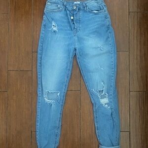 Forever 21 Light Blue Distressed Boyfriend Jeans